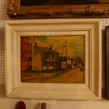 A signed oil on board by AS Webster of a vintage London street scene, 11.5"x 15.