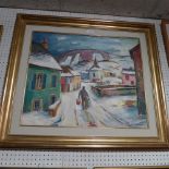 A C20th oil on canvas winter landscape s