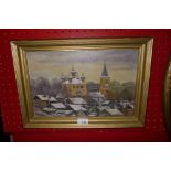 Oil on board, Vitebsk in Winter, Marc Ch