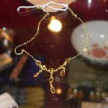 A 9ct gold and citrine necklace