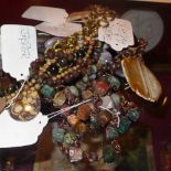 A collection of semi precious stone neck