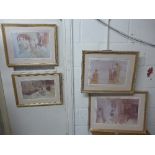 A set of four colour prints after Russell Flint framed and signed