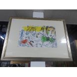 After Chagall, two colour print mounted glazed and framed each,