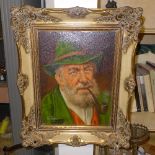Gottfried Van Pelt (1873 - 1926) oil on canvas portrait of a fisherman signed lower left in heavy