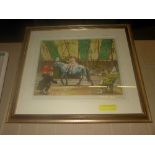 Laura Knight (C20th British) circus colour print signed in pencil lower right, framed 45 cm x 55 cm