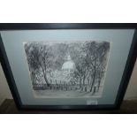 A pencil study ''St.Pauls Cathedral'' signed Joanna Moore 2010 framed and glazed