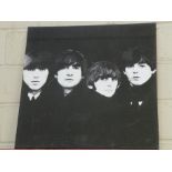 A large contemporary unframed print on canvas of the Beatles (the Fab Four)