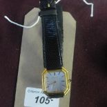 Sold in Timed Auction - A late 20th Century Piaget gold plated gentleman's wind up wristwatch with
