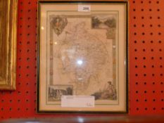 A framed map of Warwickshire and framed map of Merionetshire