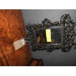 A 20th Century Classical design mirror in ornate wrought iron frame and one other frame - 40 x