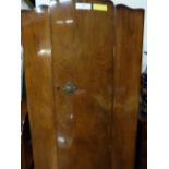 A pair of 1950s Queen Anne style walnut wardrobes 180cm x 47cm