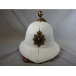 A royal marine hat, complete with original chain chinstrap. 25cm(h) 40cm(l)