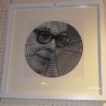 A glazed and framed Victor Vasarely self