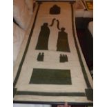 A large antique brass rubbing, marked Ma