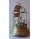A Swiss design gilt metal bird cage auto