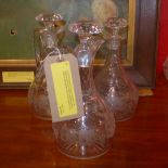 A pair of Victorian cut glass decanters