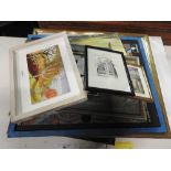 A quantity of framed watercolours and prints,