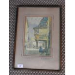 Frank Sherwin, An Old House- Dinan, watercolour. H45cm x W33cm.