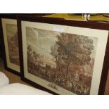 A large pair of early 20th century colour prints 'Fete Flamande' framed and glazed - 57 x 88cm