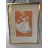 An abstract study of a ballerina in gilt frame signed J.