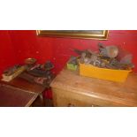 A set of weighing scales and weights tog