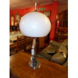 A 1950s American chromium table lamp wit