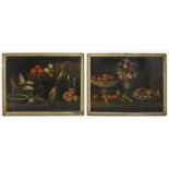 (pair) SPANISH, SCHOOL, 17/18th c. still-life with wine, flowers and fruit;
the other, still-life