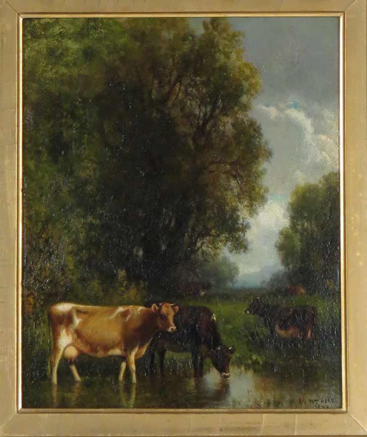 WILLIAM M. HART (American, 1823-1894) cows in wooded pasture
sgn. and dated l.r. Wm Hart 1878, o/ - Image 2 of 4