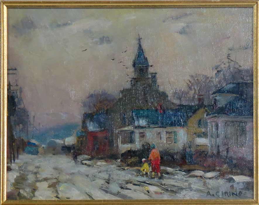 ANTONIO CIRINO (American, 1889-1983) Rockport street with snow, mother and child
sgn. l.r. A. - Image 2 of 2