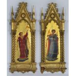 PAIR OF ITALIAN CARVED AND GILDED WALL SHRINES 19th c. Florence, Grand Tour
oil with gilt