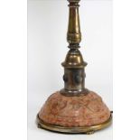 OSCAR BACH BRONZE AND MARBLE TABLE LAMP incised on bottom Oscar Bach, PAT. APPLD FOR, 33”h
Oscar