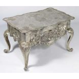 RARE SPANISH COLONIAL SILVER TABLE (MESA RATONA) South America, 1750-1800
overall ornately chased,