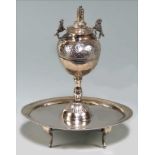 RARE SPANISH COLONIAL SILVER OIL LAMP prob. Venezuelan, c. 1800, 
silversmith’s mark: ROSARIO