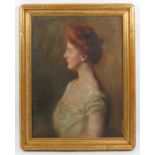 MARY BREWSTER HAZELTON (American, 1868-1953) profile portrait of woman with auburn hair
sgn. and