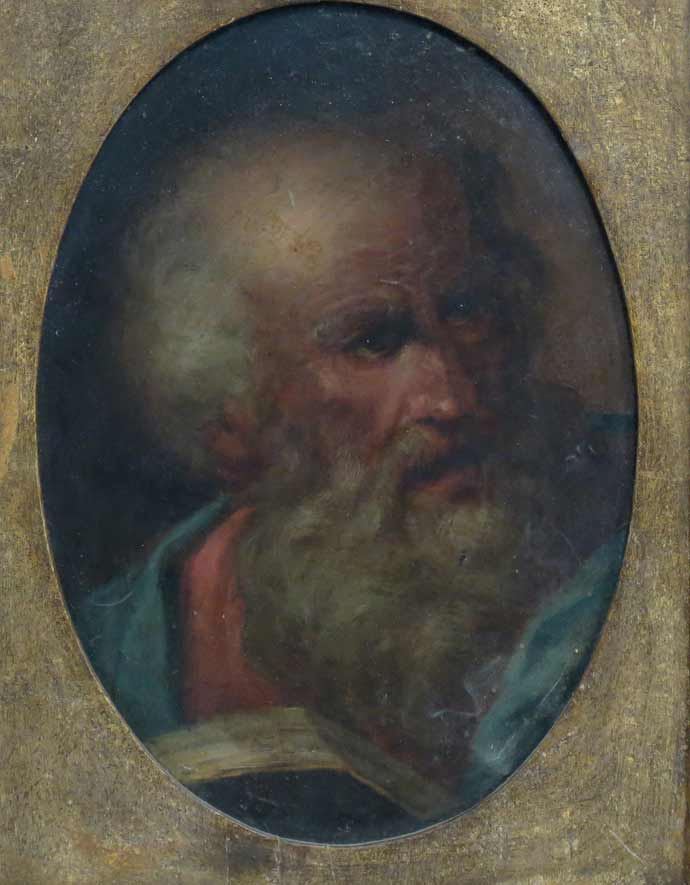 (pair) attrib. GANDOLFI GAETANO (Italian, 1734-1802)  each a portrait of bearded saint
oil on - Image 3 of 3