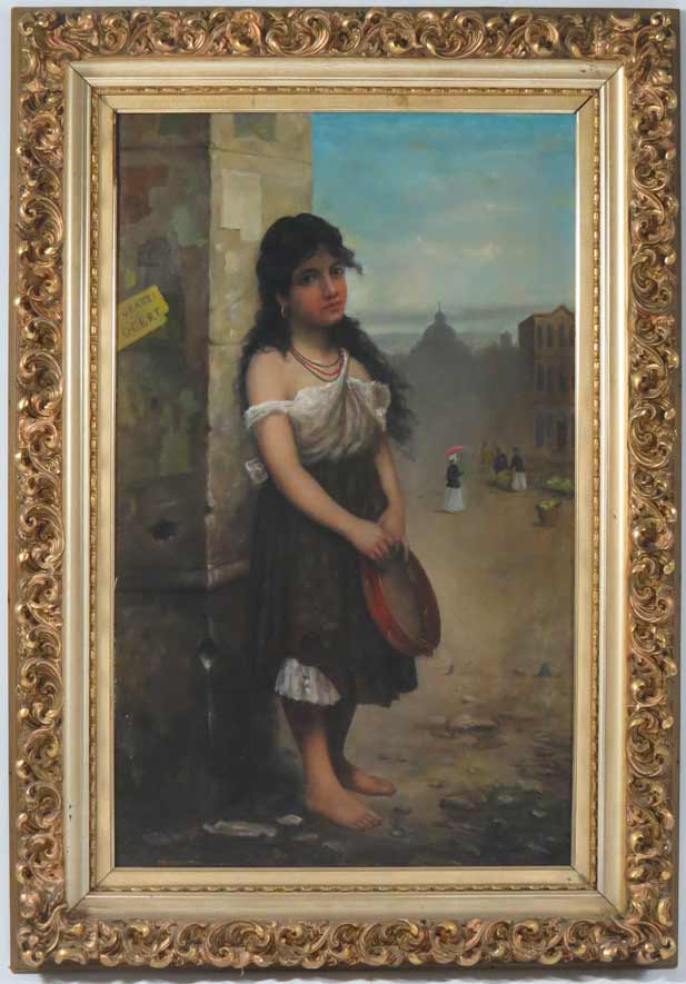 CARL W. E. FINK (German, b. 1814) gypsy girl with tambourine
sgn. l.r. C Fink, o/c, 36 by 22 in.,
