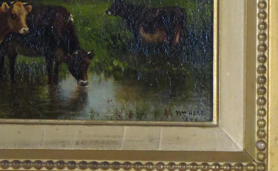 WILLIAM M. HART (American, 1823-1894) cows in wooded pasture
sgn. and dated l.r. Wm Hart 1878, o/ - Image 4 of 4