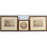 (3) ITALIAN OLD MASTER DRAWINGS 17/18th c., a pair of views of Roman ruins, 5 by 7 in. (sight, one