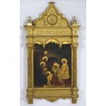 LARGE ITALIAN CARVED AND GILDED WALL SHRINE 19th c. Florence, Grand Tour, Adoration of the Magi