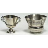 (2) SPANISH COLONIAL SILVER CUPS Peru or Alto Peru (Bolivia), late 18th c.
both four-lobed, the