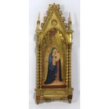 ITALIAN CARVED AND GILDED WALL SHRINE 19th c. Florence, Grand Tour, Virgin and Child
ornate