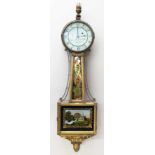 WEIGHT-DRIVEN BANJO CLOCK, DYAR on face, Warranted by J. Dyar Concord 
old color, with reverse
