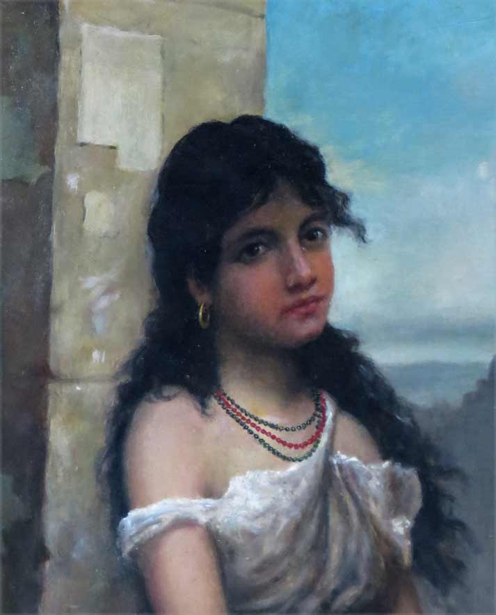 CARL W. E. FINK (German, b. 1814) gypsy girl with tambourine
sgn. l.r. C Fink, o/c, 36 by 22 in., - Image 3 of 4