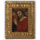 ITALIAN, 17th c. Christ carrying the cross
unsigned, o/c, 13.75 by 9 in.,  later carved and gilded