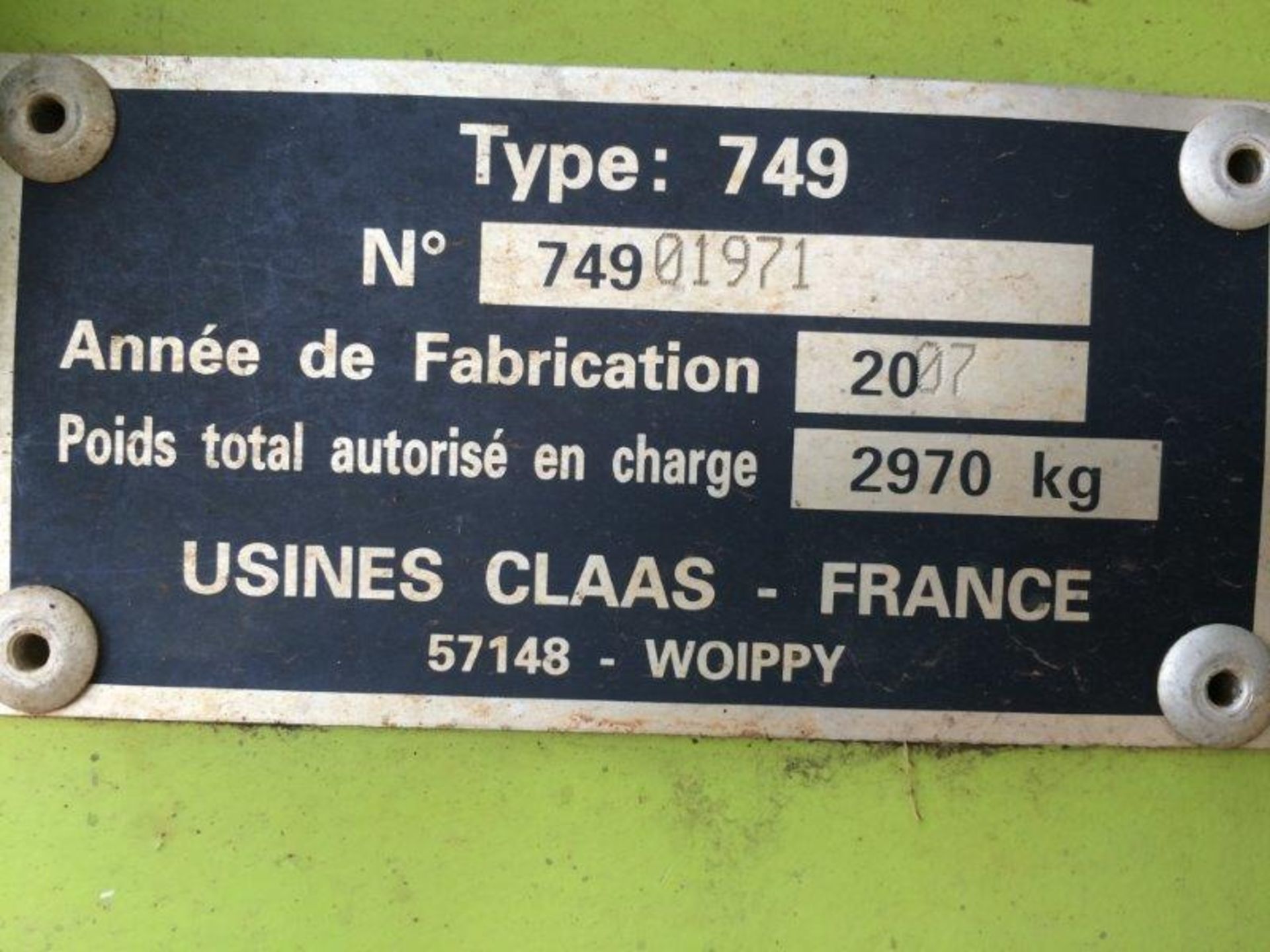 CLAAS 240 ROUND BALER - SERIAL NO: 74901971 - Image 3 of 3