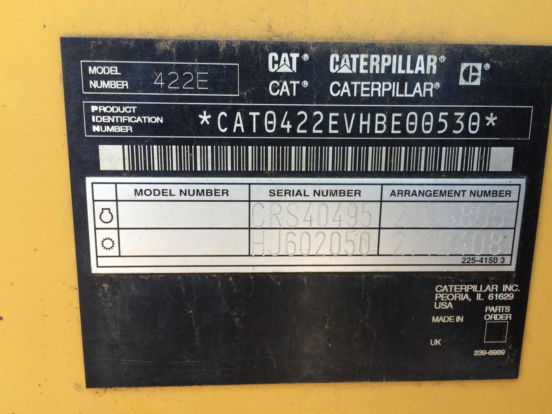2007 CAT 422E 4X4 TLB SERIAL NO: CAT0422EVHBE00530 - Image 3 of 4