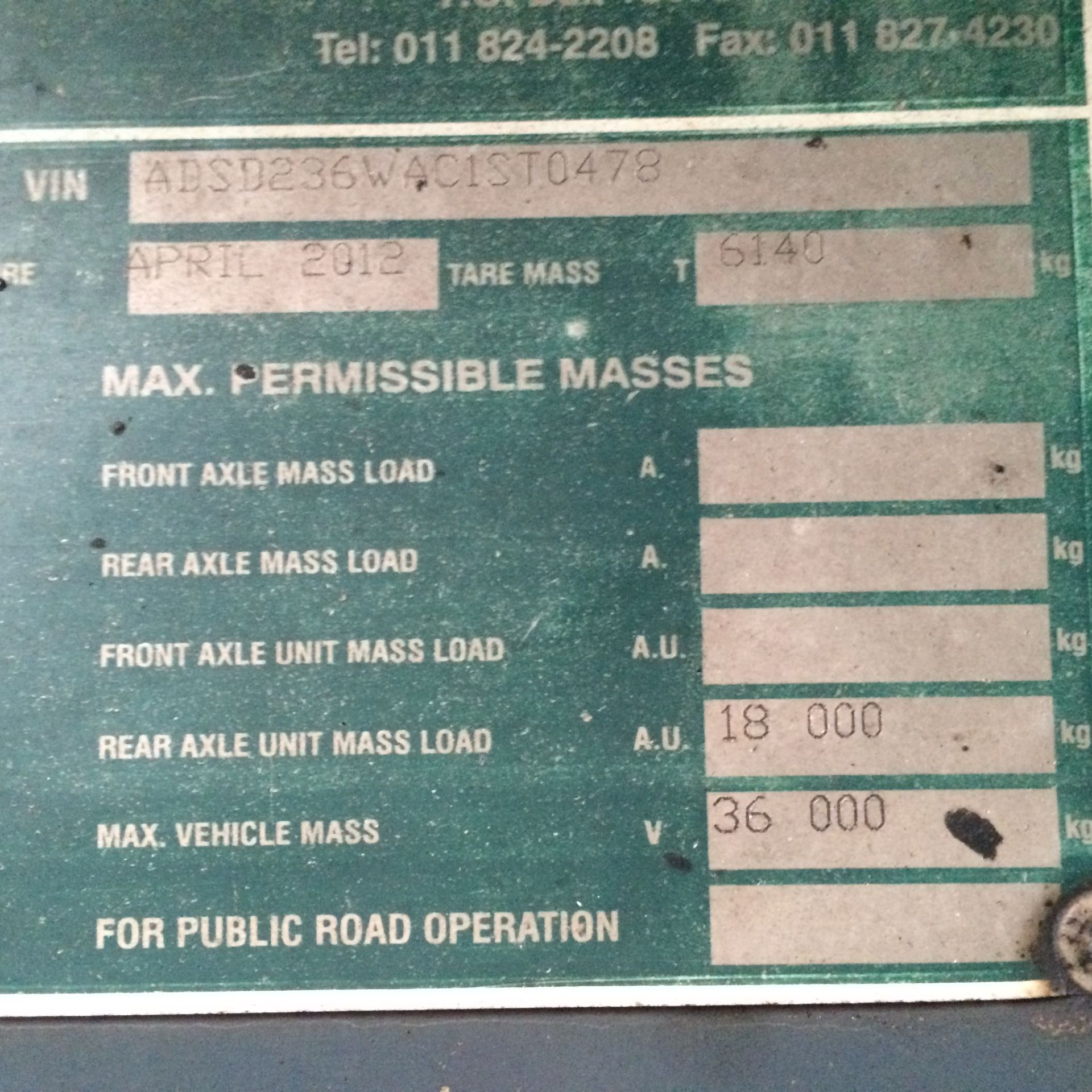 2012 TOP TRAILER SIDE TIP INTERLINK TRAILER - REG NO: FTP412MP/FTP410MP - Image 3 of 4