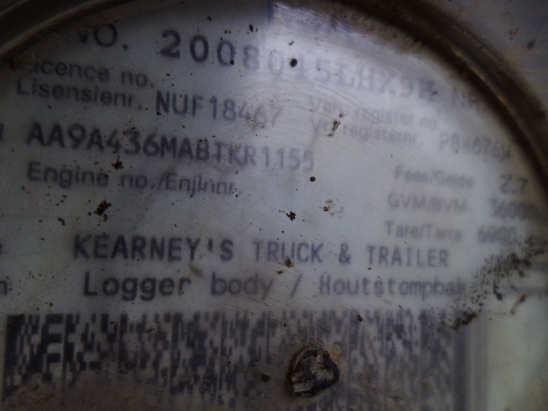 2011 KEARNEYS 4 AXLE EXTENDABLE DRAWBAR TIMBER TRAILER - REG NO: NUF18467 (FLEET NO: TDB004) - Image 7 of 8