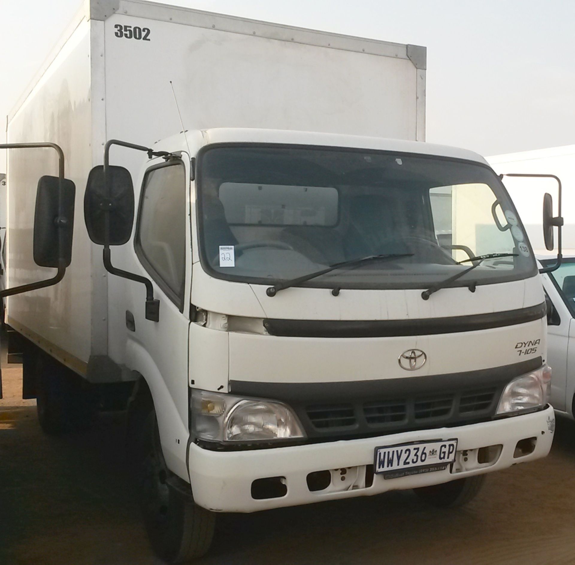 2008 TOYOTA DYNA 7-105 V/VAN - REG NO: WWY236GP