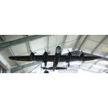 A LARGE SCALE MODEL OF AN AVRO LANCASTER BOMBER TOGETHER WITH A DE HAVILLAND MOSQUITO, the Lancaster